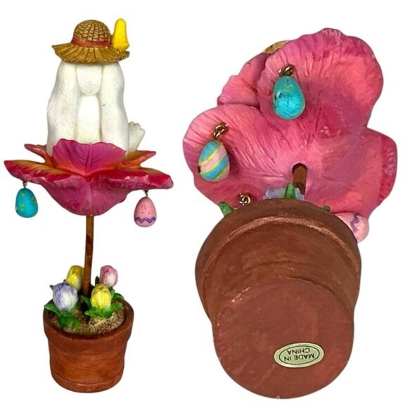 Cracker Barrel Easter Bunny Vintage Figure Incredible Details Chicks Easter Eggs - Picture 8 of 16